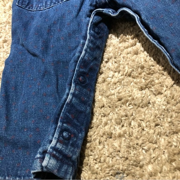 Vintage OshKosh B’gosh denim overalls with cherries 6-9 m ss - Picture 5 of 6